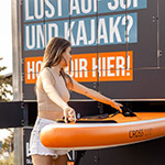 StadtSpionin Reportage: Sport und Schmaus am Wasser in Wien, HEIUKI SUP- und Kajak-Verleih